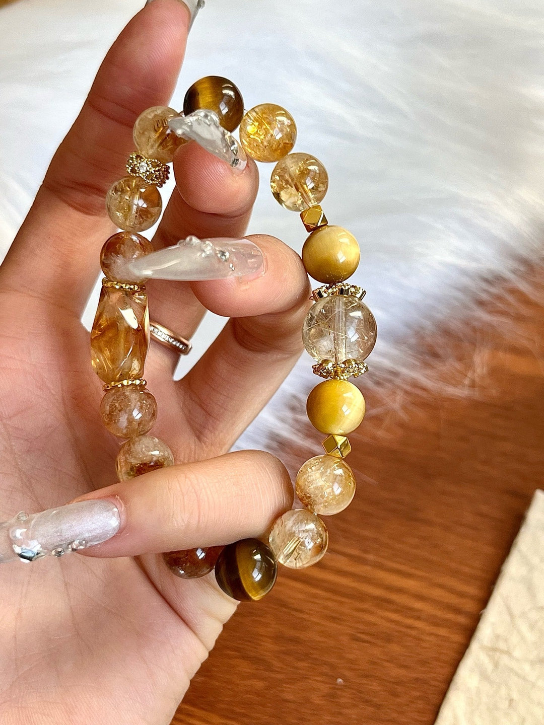 "Abundant Energy" Bracelet – Golden Rutilated Quartz, Citrine & Tiger’s Eye(9 - 10 - 12mm) - GEM Spirit - 110078 - BRACELETS - Citrine - CRYSTALS