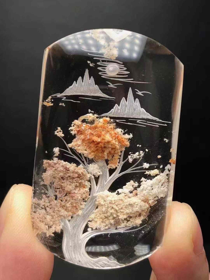 Four Seasons Phantom Quartz Pendant – Scenic Prosperity - GEM Spirit - vs12 - CRYSTALS - Pendant - Phantom Quartz