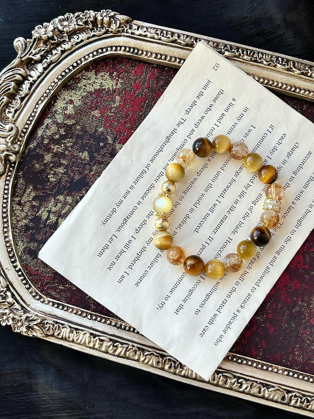 Goldstone Prosperity Bracelet – Citrine, Yellow Tourmaline & Tiger’s Eye(9 - 10mm) - GEM Spirit - 110074 - BRACELETS - Citrine - CRYSTALS