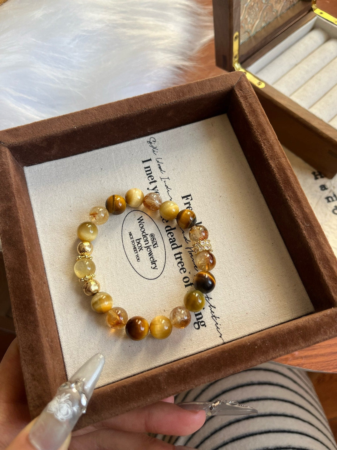 Goldstone Prosperity Bracelet – Citrine, Yellow Tourmaline & Tiger’s Eye(9 - 10mm) - GEM Spirit - 110074 - BRACELETS - Citrine - CRYSTALS