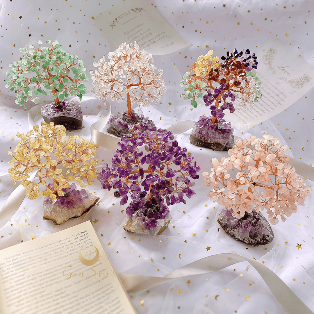 Handcrafted Crystal Trees: Elegance and Positive Energy - GEM Spirit - magic02 - Crystal Tree - CRYSTALS - green aventurine