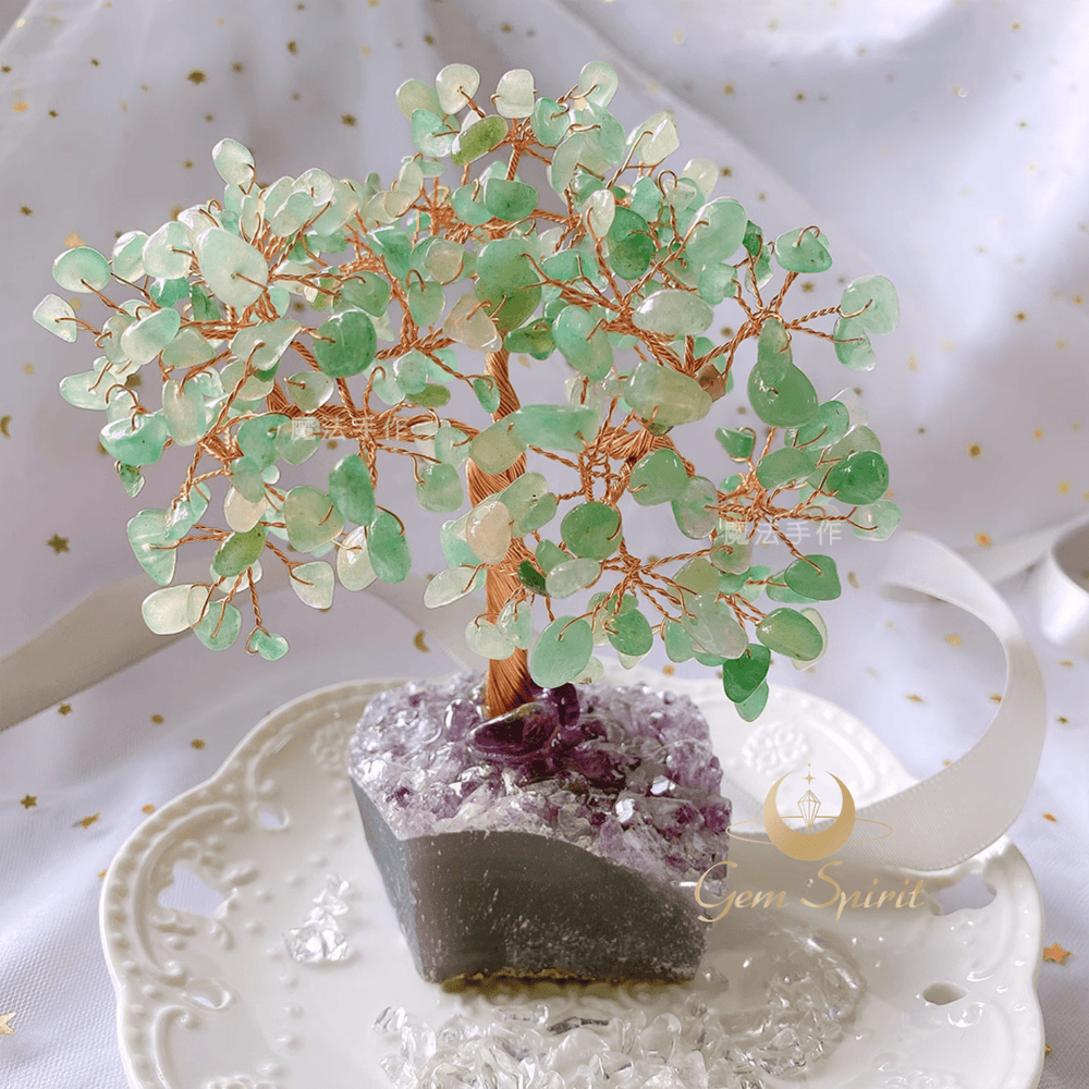 Handcrafted Crystal Trees: Elegance and Positive Energy - GEM Spirit - magic02 - Crystal Tree - CRYSTALS - green aventurine