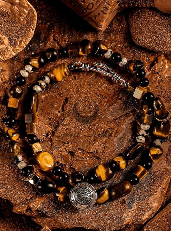 Horus Obsidian Bracelet for Men | Ancient Protection · Modern Power - GEM Spirit - JL - 01 - 14 - BRACELETS - CRYSTALS - jewelry