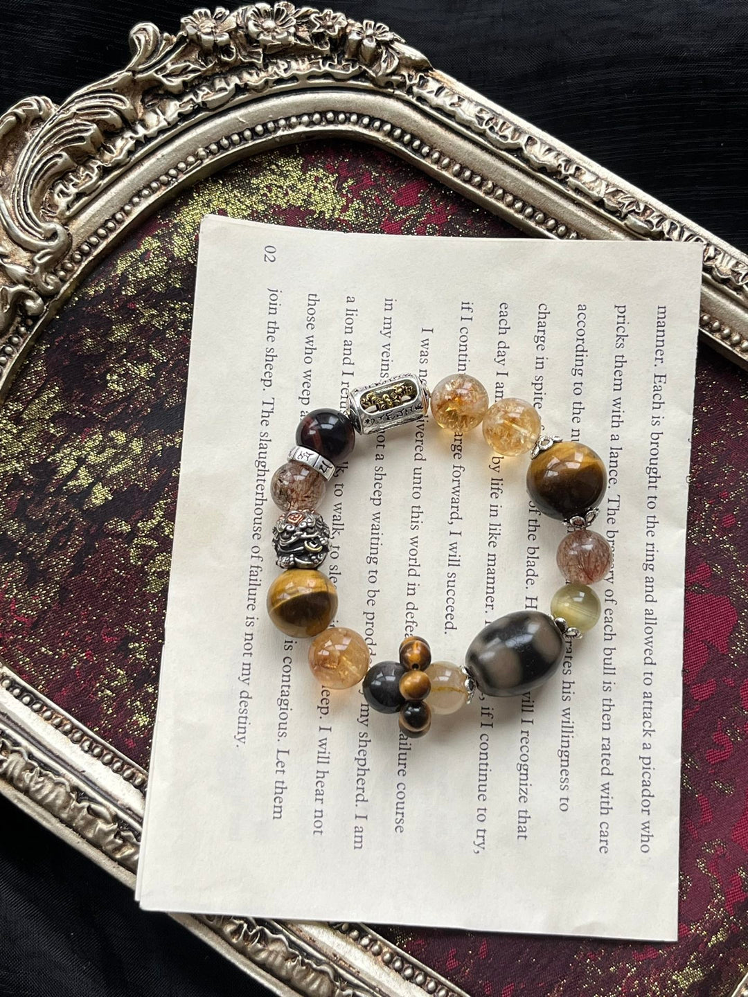 "Limitless Fortune" Wealth Bracelet – Golden Tower Quartz, Tiger’s Eye & Rutilated Quartz - GEM Spirit - 110096 - black gold obsidian - BRACELETS - CRYSTALS