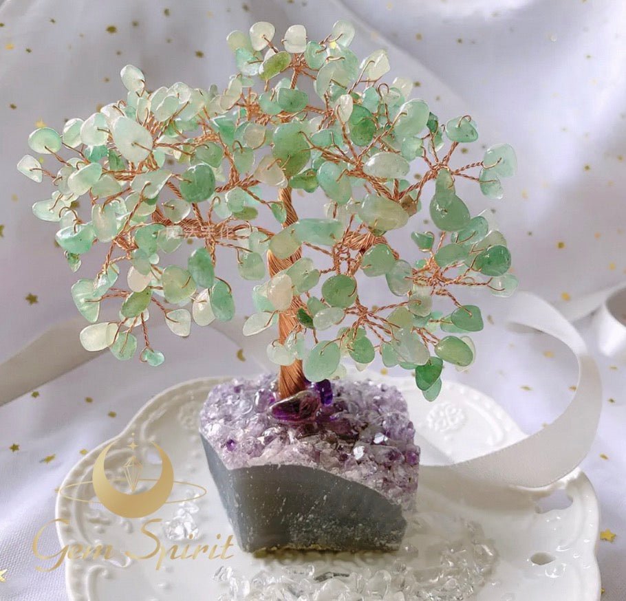 Natural Crystal Tree Decorative Gift Set - GEM Spirit - lc04 - Amethyst - Citrine - Clear Quartz