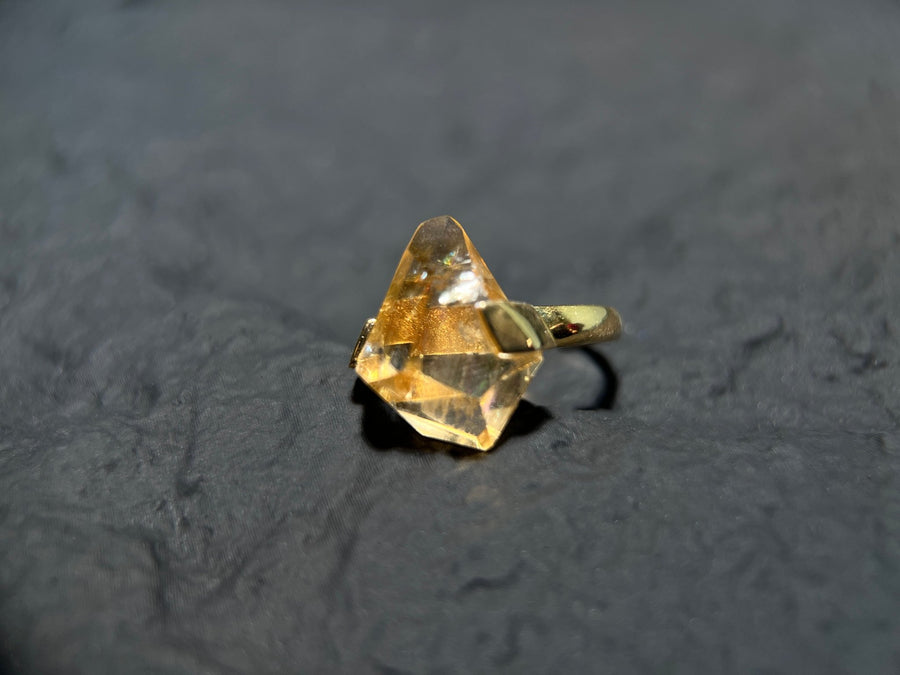 Premium Natural Brazilian Citrine Free - form Ring (Series 1) | Manifest Abundance & Unlock Your Potential - GEM Spirit - CM - 02 - abundance - brazilian citrine - Citrine