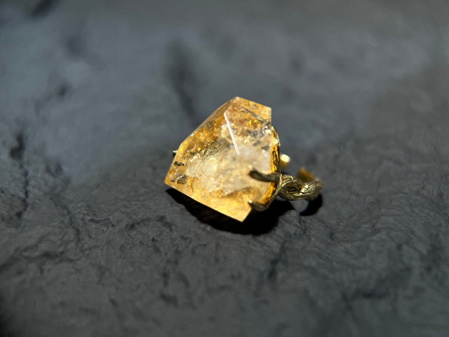 Premium Natural Brazilian Citrine Free - form Ring (Series 2) | The Light of Abundance · The Power to Manifest Your Dreams - GEM Spirit - CM - 03 - abundance - brazilian citrine - Citrine