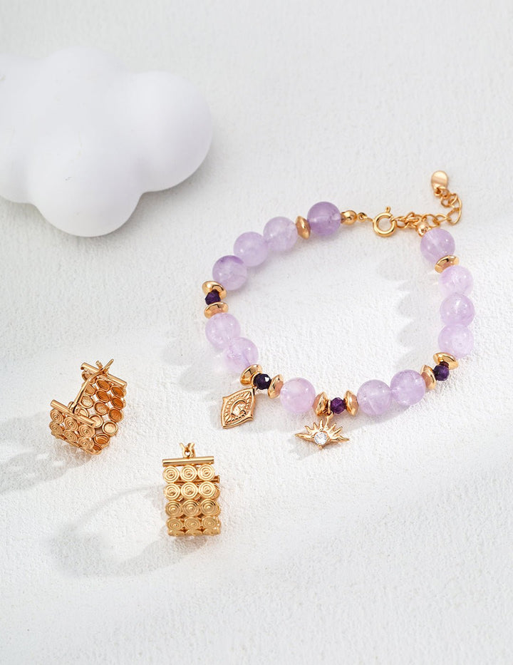 S925 Silver Bracelet with Lavender Amethyst and Zircon Accents – A Touch of Spiritual Serenity - GEM Spirit - SL0157 - 2 - Amethyst - BRACELETS - CRYSTALS