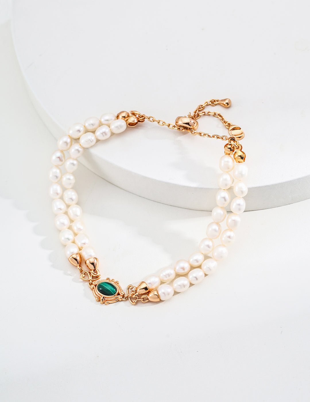 S925 Silver Natural Pearl and Malachite Bracelet – A Regal Touch of Elegance - GEM Spirit - SL0172 - BRACELETS - CRYSTALS - Love