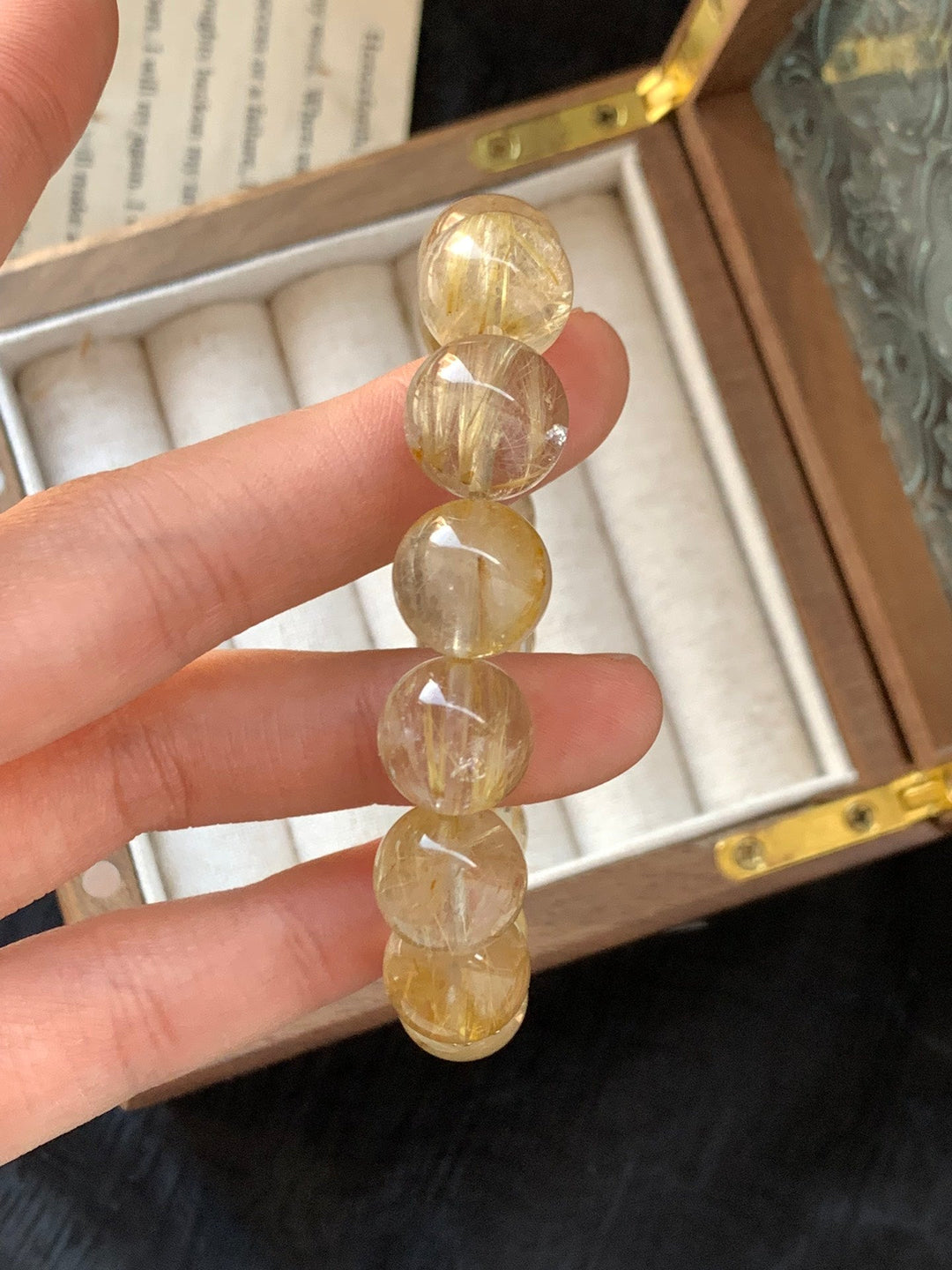 "Supreme Wealth" Gold Rutilated Quartz Bracelet – Power, Prosperity & Success - GEM Spirit - 109081 - BRACELETS - CRYSTALS - five elements energy