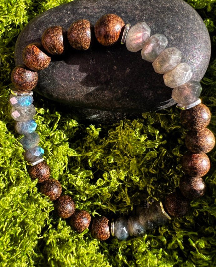 We Are One｜Moonlight Labradorite · Agarwood Bead Bracelet - GEM Spirit - DS - 03 - 1 - BRACELETS - CRYSTALS - five elements energy